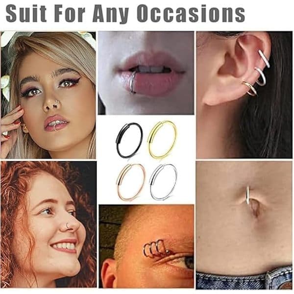 Segmentert nesering, 8 mm septumring i rustfritt stål, unisex