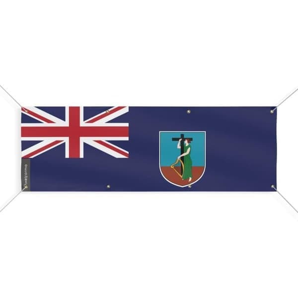 Bannerflagg Montserrat 8 maljer 100x300 cm