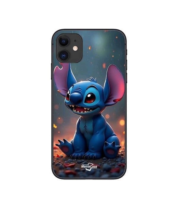 Telefoncover - Maniacase - iPhone 11 - Blødt - Silikone - 3D Sød Stitch Sort