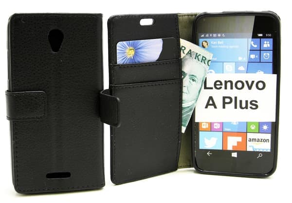 Standcase Lompakko Lenovo A Plus (A1010a20) Musta