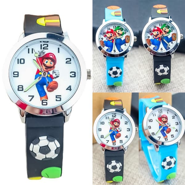 Super Mario Barnklocka Tecknad Kvarts Elektronisk Klocka B