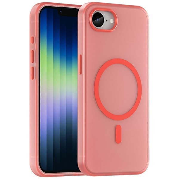 Skal för iPhone 16e TPU+PC Baksida Matt Transparent Design - Röd