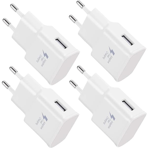 USB-strömadapter 5V 2A, universell snabbladdare, 4-pack