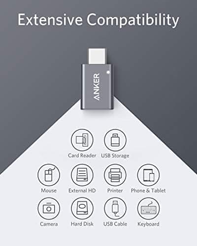 Anker USB C-adapter (2-pak), USB C til USB-adapter Højhastighedsdataoverførsel til MacBook Pro 2020, iPad Pro 2020, Samsung Notebook 9, Dell XPS