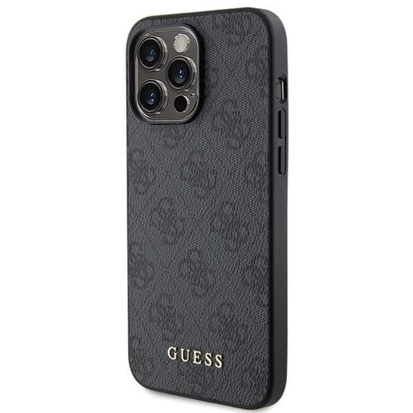 Guess 4G Metal Gold Logo Deksel til iPhone 15 Pro - Grå