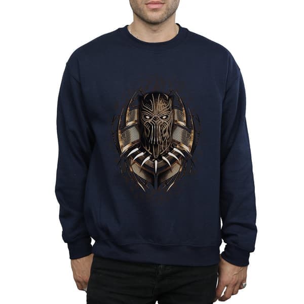 Marvel Herre Black Panther Gold Killmonger Sweatshirt M Navy Navy Blå M Navy Blue M