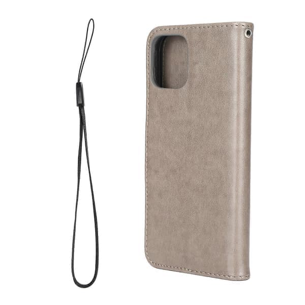 Plånboksfodral för Iphone 12 Pro PU-läder Plånboksfodral med kreditkortsfack (grå)