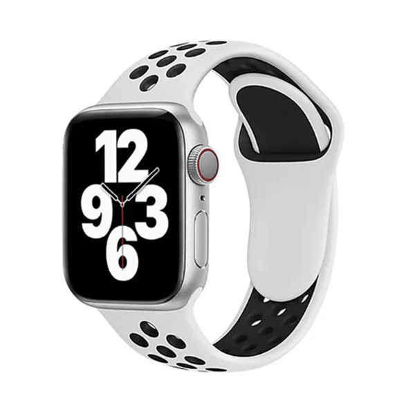 Silikone Sportsrem til Apple Watch 38-41mm - Sort/Grå sort/grå svart/grå