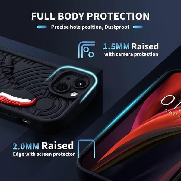 Kult luksusdeksel til iPhone 13-deksel for gutter, menn 3D klassisk joggesko-design, støtsikkert designerdeksel i gateestetikk kompatibelt med iPhone 13