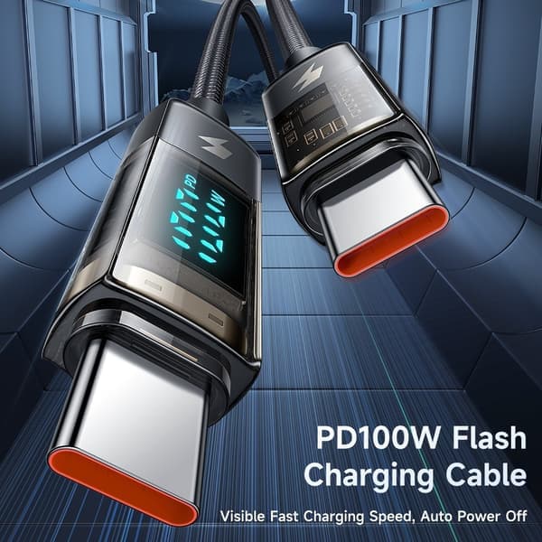 Mcdodo 1,2 m 100 W 5 A USB-C til USB-C automatisk av-kabel svart