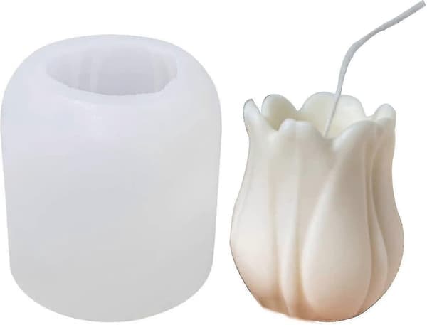 3D Tulip Lotus Lysform - Håndlaget Aromaterapi Silikonform for DIY Lys