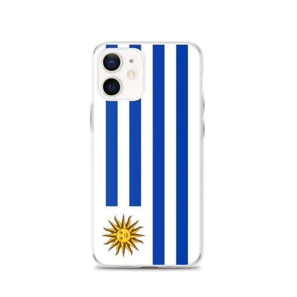 Cover - PIXELFORMA - iPhone 12 - Uruguaysk Flag - Fuld Beskyttelse - Blød Blå