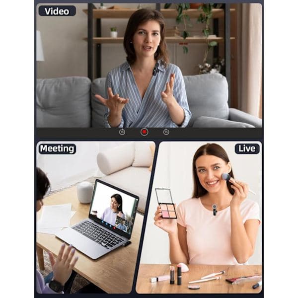 Trådløs Lavalier med LED-display - Mini Lavalier Mikrofon til iPhone/Android, Perfekt til Video, Vlog, TikTok, YouTube