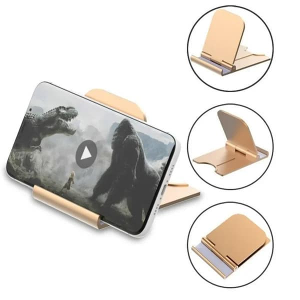 Universal justerbar foldbar skrivebordsholder til mobiltelefon og tablet sort
