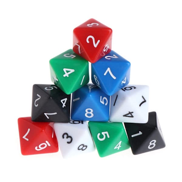 Sort akryl polyhedral terningesæt, 10 stk til DIY brætspil