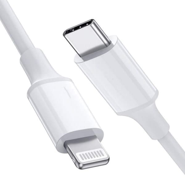 USB C til Lightning-kabel 2m 10-pak, iPhone hurtigopladningskabel hvid