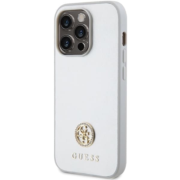 Guess Mobildeksel til iPhone 15 Pro 6.1 MagSafe Strass Metal Logo - Sølv