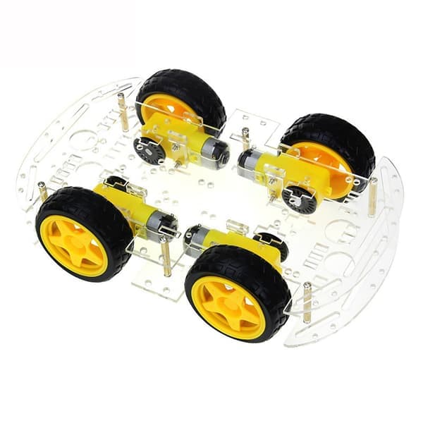 Smart Robot Car Kit Akryl Dubbel 4WD DIY Smart Robot Bilchassi Kit för Hantverk