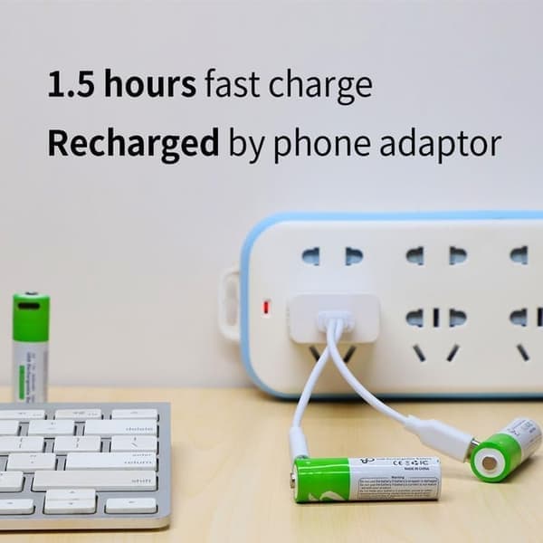 NÖRDIC USB-C Genopladelige batterier 4-pak AA/LR06