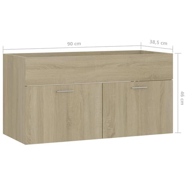 vidaXL Servantunderskap Sonoma Eik 90x38,5x46 cm Konstruert Tre Brun