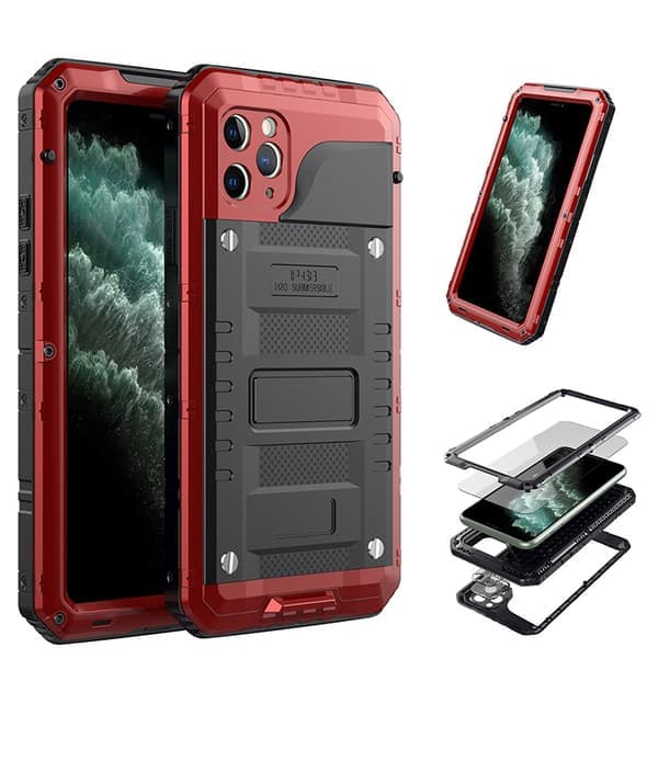 Kompatibelt iPhone 11-deksel støtsikkert, IP68 vanntett (rødt)