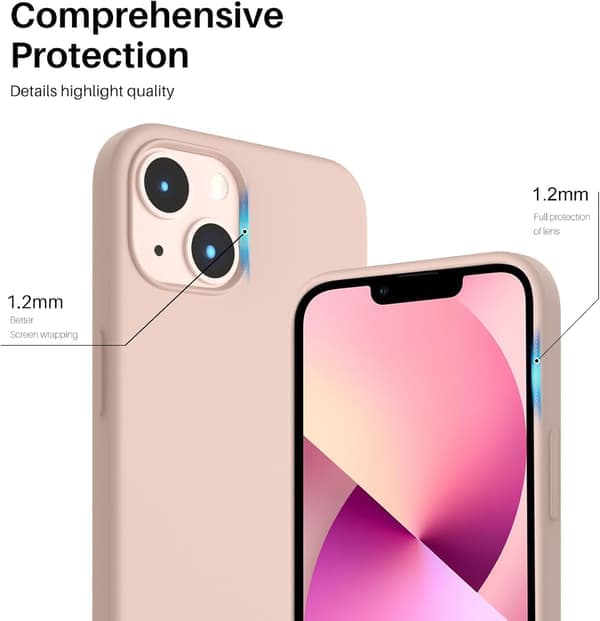 Flydende silikonecover til iPhone 13, 6,1-tommer stødsikkert beskyttelsescover [ZHE] Solid Pink Solid pink
