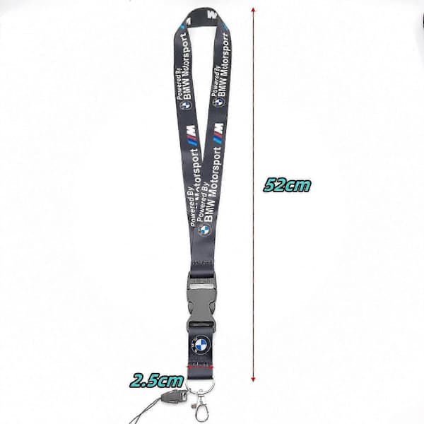 Bilnøgle lanyard til E46 F30 E90 E60 F20 F10 E36 E39 E87 G30 - ID-holder & Telefon lanyard Performance B sort Performance B black