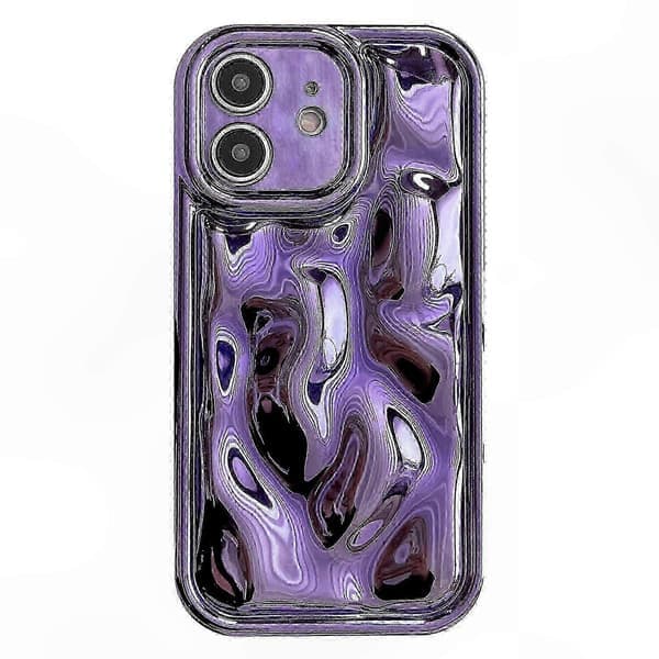 Meteorittextur TPU-telefonfodral med galvaniserad design för förbättrad hållbarhet och stilLilaFör iPhone 12