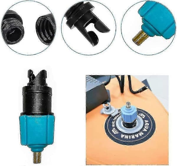 Paddleboard Pumpe Adapter, 4 Luftventil Dyser, til Kajak/Oppustelig Seng/Båd