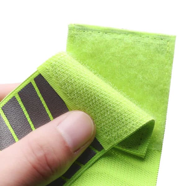 2-pak reflekterende armbånd Reflekterende velcro Sort sort