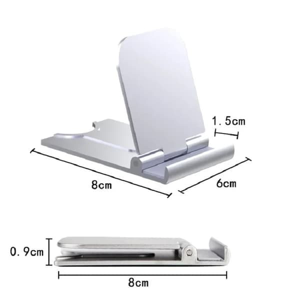 Universal justerbar foldbar skrivebordsholder til mobiltelefon og tablet sort