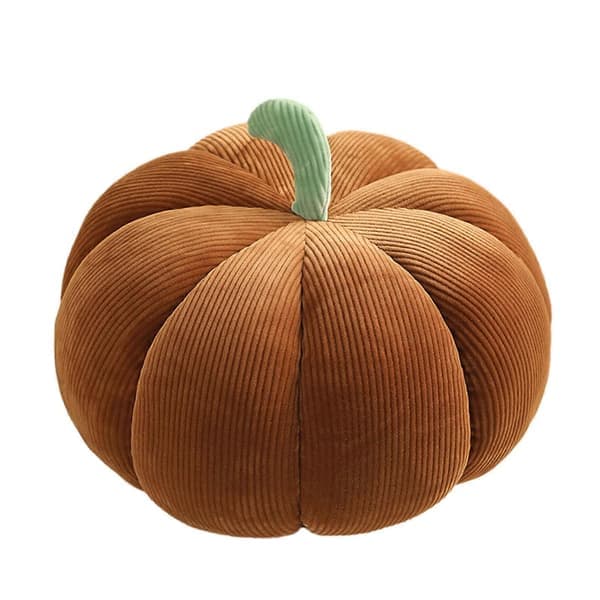 Gresskar plysjleker Gresskar pynteputer, høstdekorative gresskarformede puter Søt formet pute[HK] Brun 18 cm