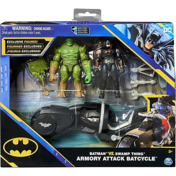 Batman vs Swamp Monster DC Swamp Thing setti + moottoripyörä ja tarvikkeet