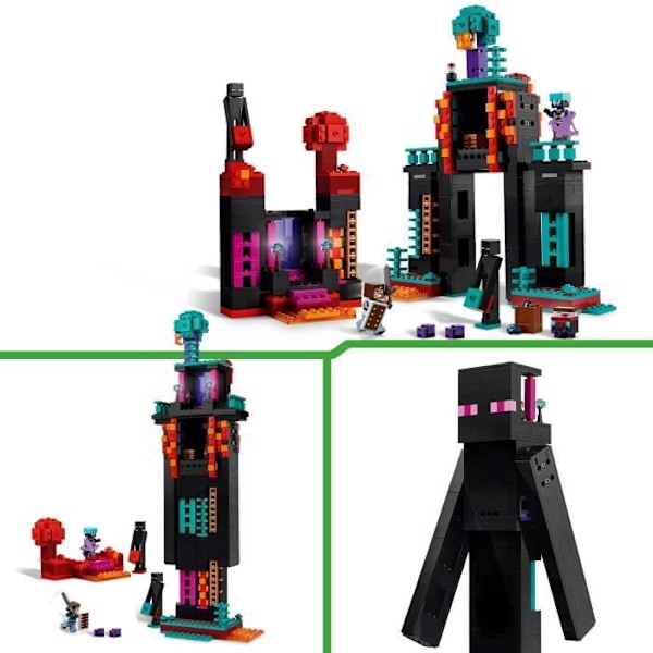 LEGO Minecraft 21279 Enderman-torni - Rakennusleikki pojille alkaen 9-vuotiaille Flerfärgad