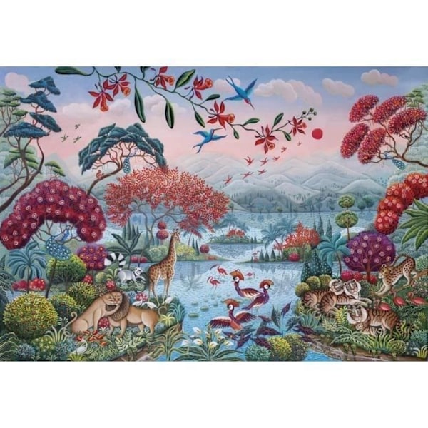 Puslespil - Clementoni - Den fredelige jungle - 2000 brikker - Dyr - Flerfarvet Flerfärgad