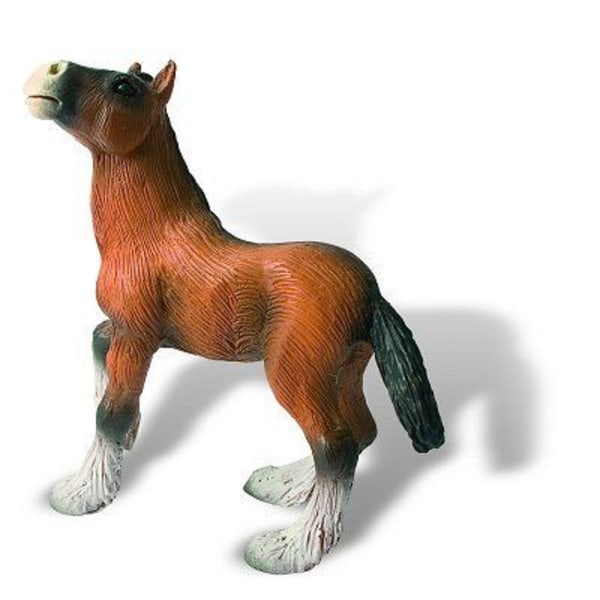 Shire Horse Figurine - BULLYLAND Föl - Handmålad - 8x8,5cm