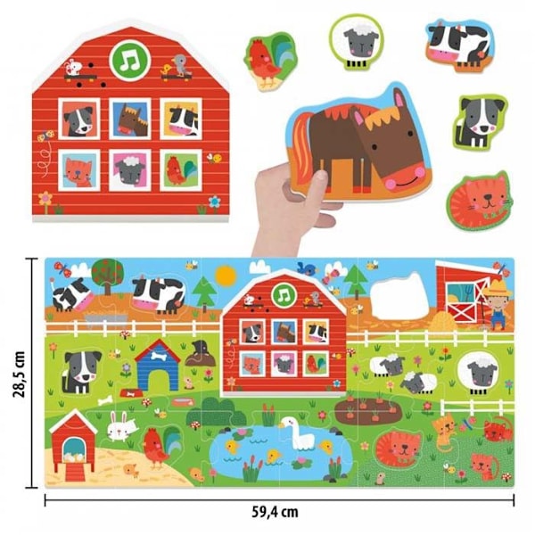 Opetuspeli - HEADU - Lehmä miten Montessori ensimmäinen tilani - Ääni ja arvoitus - Lapsi 2-4 vuotta