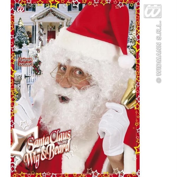 Santa Claus skägg peruk och ögonbryn kit - WIDMANN - Vuxen - Vit - Syntet