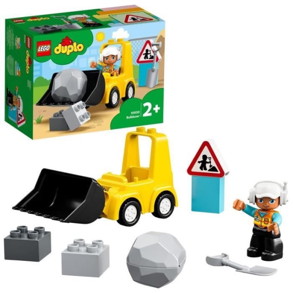LEGO® 10930 DUPLO Bulldozern, entreprenadmaskinleksak för barn från 2 år och uppåt, finmotorik för pojkar och flickor