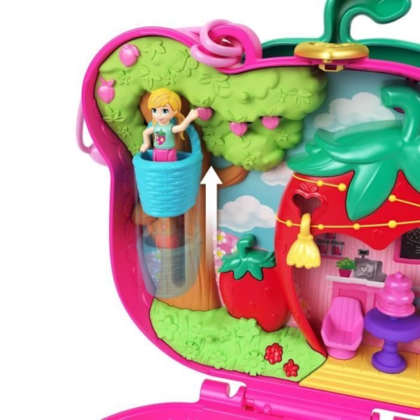 Polly Pocket-Ourson Fraise-Coffret og figurer, rejselegetøj HRD35 Flerfärgad