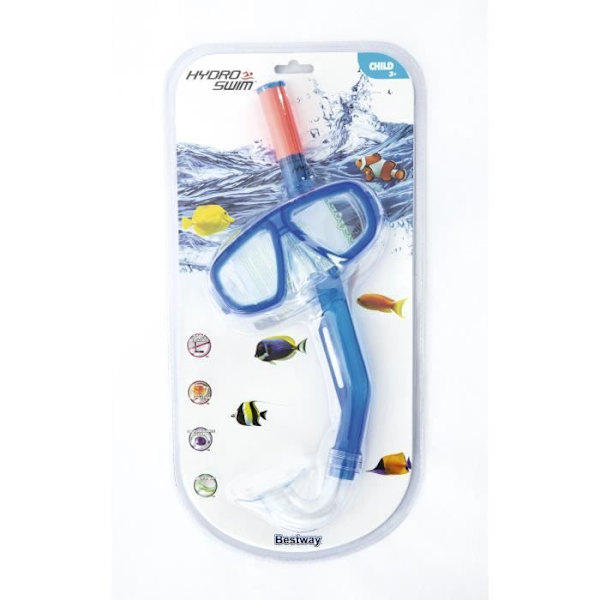 BESTWAY Dykkermaske + Snorkel – Barn - 2 assorterede farver Grön, Blå, Slumpmässiga färger bero