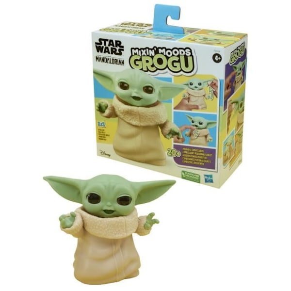 12,5 cm Mixin' Moods Grogu-figur, 20+ anpassningsbara uttryck, Star Wars-leksaker för flickor och pojkar från 4 år och uppåt Flerfärgad
