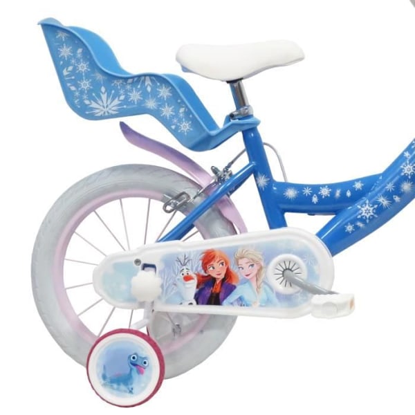 Barncykel 14" - FROZEN - Den Snow Queen - Blå - 4 till 6 år - 14 tum Blå