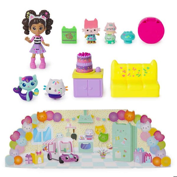 Gabby's Kattdockhus Födelsedags Cakey Katt Gabby's Dockhus set figurer + tillbehör