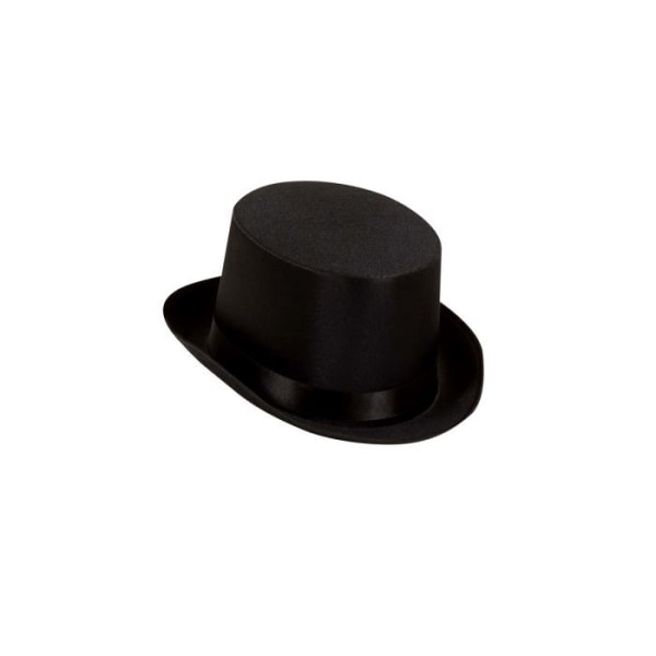 Black Satin Top Hat - WIDMANN - Kostymtillbehör - Vuxen Svart