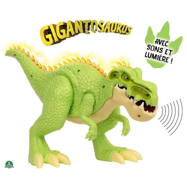 Gigantosaurus, Dinosaurie, Gigantisk rörlig figur i 30 cm, Med ljud- och ljuseffekter, För barn från 3 år, GGN03