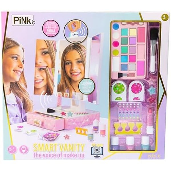 Interaktivt spejl - NICE GROUP - Pink It Smart Vanity - LED - 4 spejle - 25 stilkort Flerfärgad
