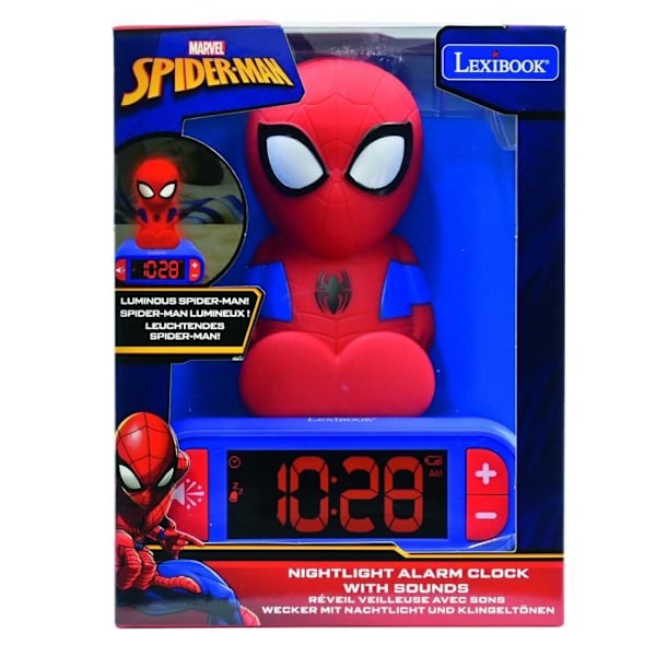 Digital herätysvalaisin LEXIBOOK - Spiderman - 3D valollinen ja ääneen - Punainen ja sininen - Lapsi Röd