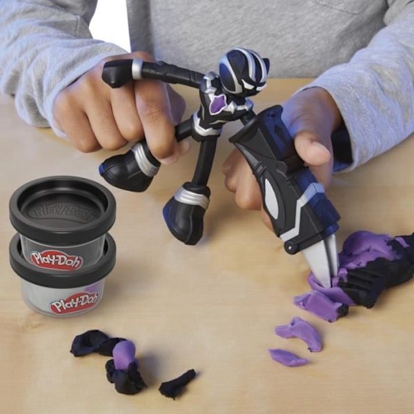 Play-Doh Black Panther, skarpe kløer med fleksibel figur og modelerør, fra 4 år, Marvel Flerfärgad