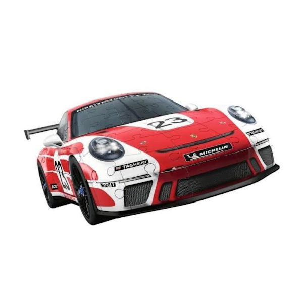 3D-pulma Porsche 911 GT3 Cup Salzburg (ruudukolla) röd och vit